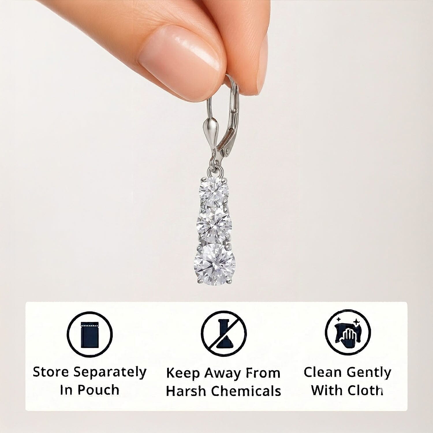 D'Joy Moissanite 5.10 ctw Rhythm of Time Earrings in Rhodium Over Sterling Silver