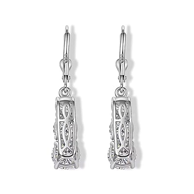D'Joy Moissanite 5.10 ctw Rhythm of Time Earrings in Rhodium Over Sterling Silver