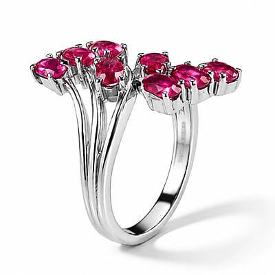 EverTrue Niassa Ruby (FF) 2.85 ctw Ring in Stainless Steel (Size 6.0)