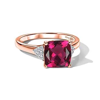 Lab Grown Bixbite / Rose Gold Over Sterling Silver / 4 - Product card gallery slide 1 (10293461778745)