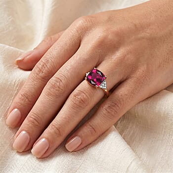 Lab Grown Bixbite / Rose Gold Over Sterling Silver / 4 - Product card gallery slide 2 (10293461778745)