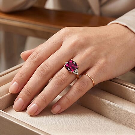 Lab Grown Bixbite / Rose Gold Over Sterling Silver / 4 - Product card gallery slide 3 (10293461778745)