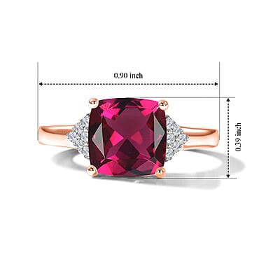 D'Joy Lab Grown Bixbite and Moissanite 3.55 ctw Ring in 18K Vermeil Rose Gold Over Sterling Silver (Size 4.0)