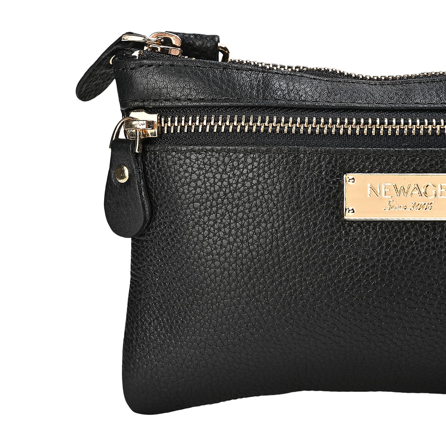 New Age Black Genuine Leather Crossbody Bag with RFID Protection