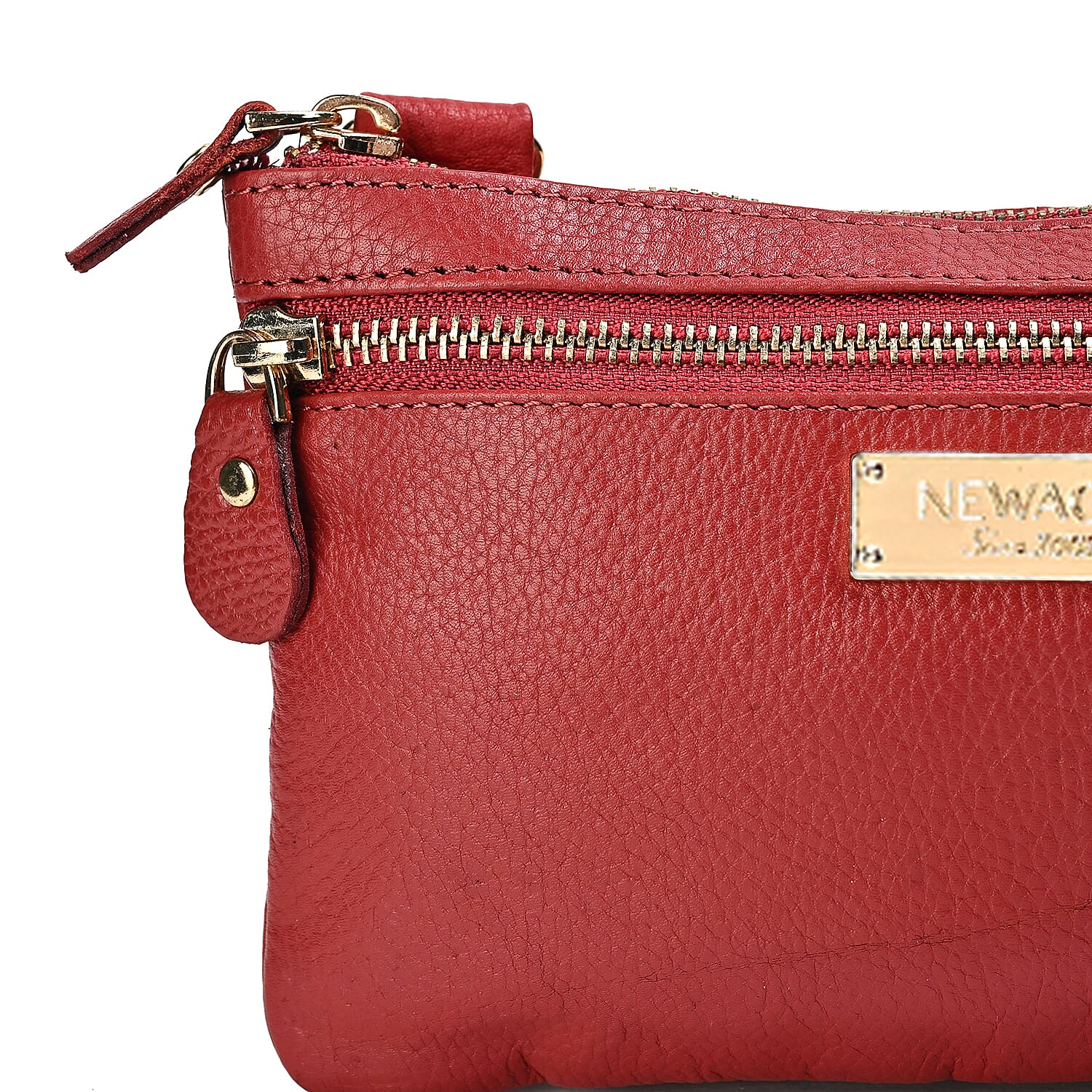 New Age Red 100% Genuine Leather Crossbody Bag with RFID Card Holder