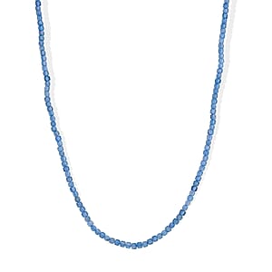 Blue Topaz 85.00 ctw Beaded Necklace (18-20 Inches) in Stainless Steel