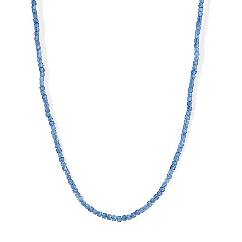 Blue Topaz 85.00 ctw Beaded Necklace (18-20 Inches) in Stainless Steel