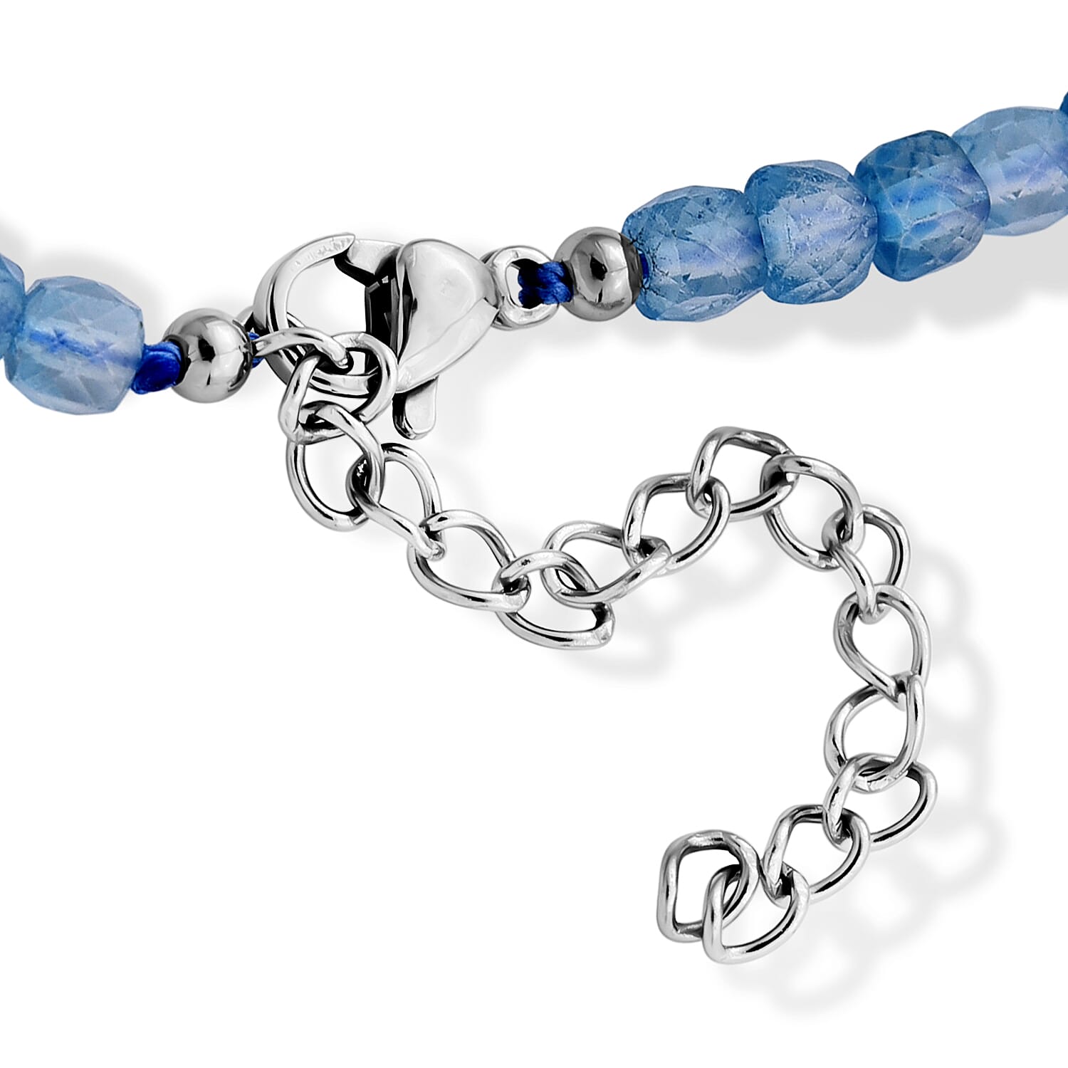 Blue Topaz 85.00 ctw Beaded Necklace (18-20 Inches) in Stainless Steel