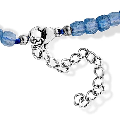 Blue Topaz 85.00 ctw Beaded Necklace (18-20 Inches) in Stainless Steel