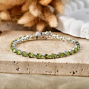 EverTrue Hebei Peridot and Chrome Diopside 5.35 ctw Sunlit Blossom Bracelet in 18K YG Plated (7.25 In) (Ships in 8-10 Days)
