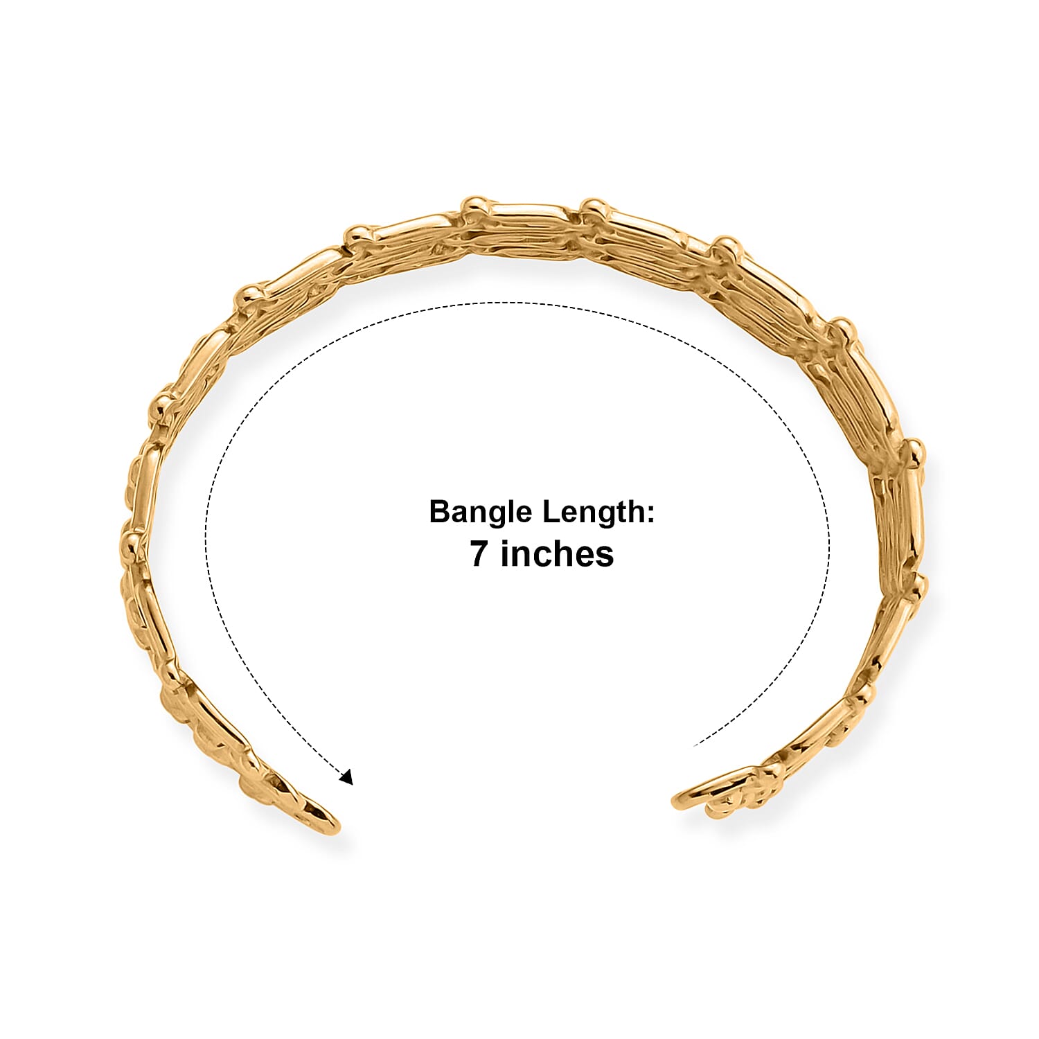 Chain Link Cuff Bracelet in ION Plated YG Stainless Steel (7.0 In)