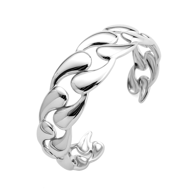 Wave Cuff Bracelet in Stainless Steel (6.75 In)