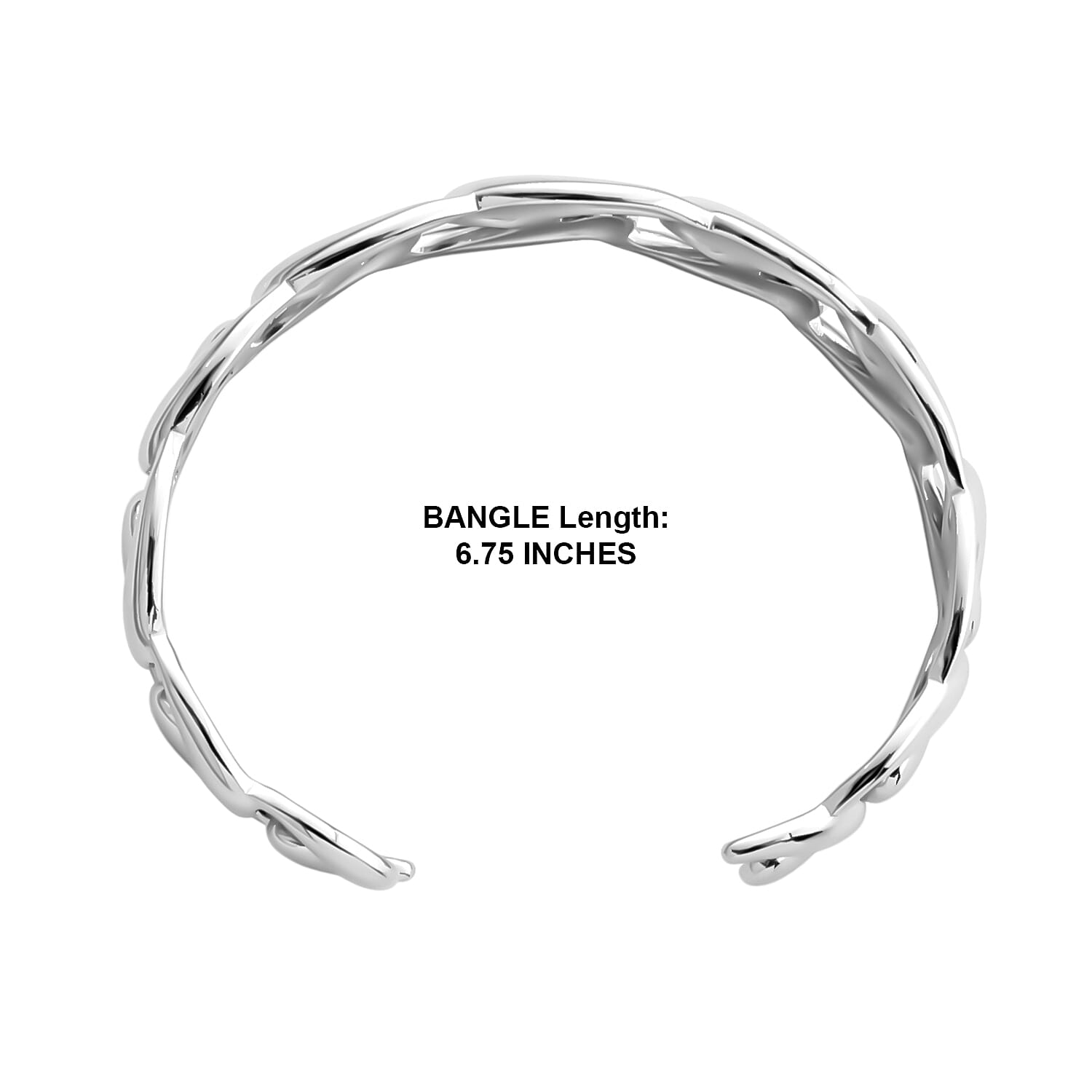 Wave Cuff Bracelet in Stainless Steel (6.75 In)