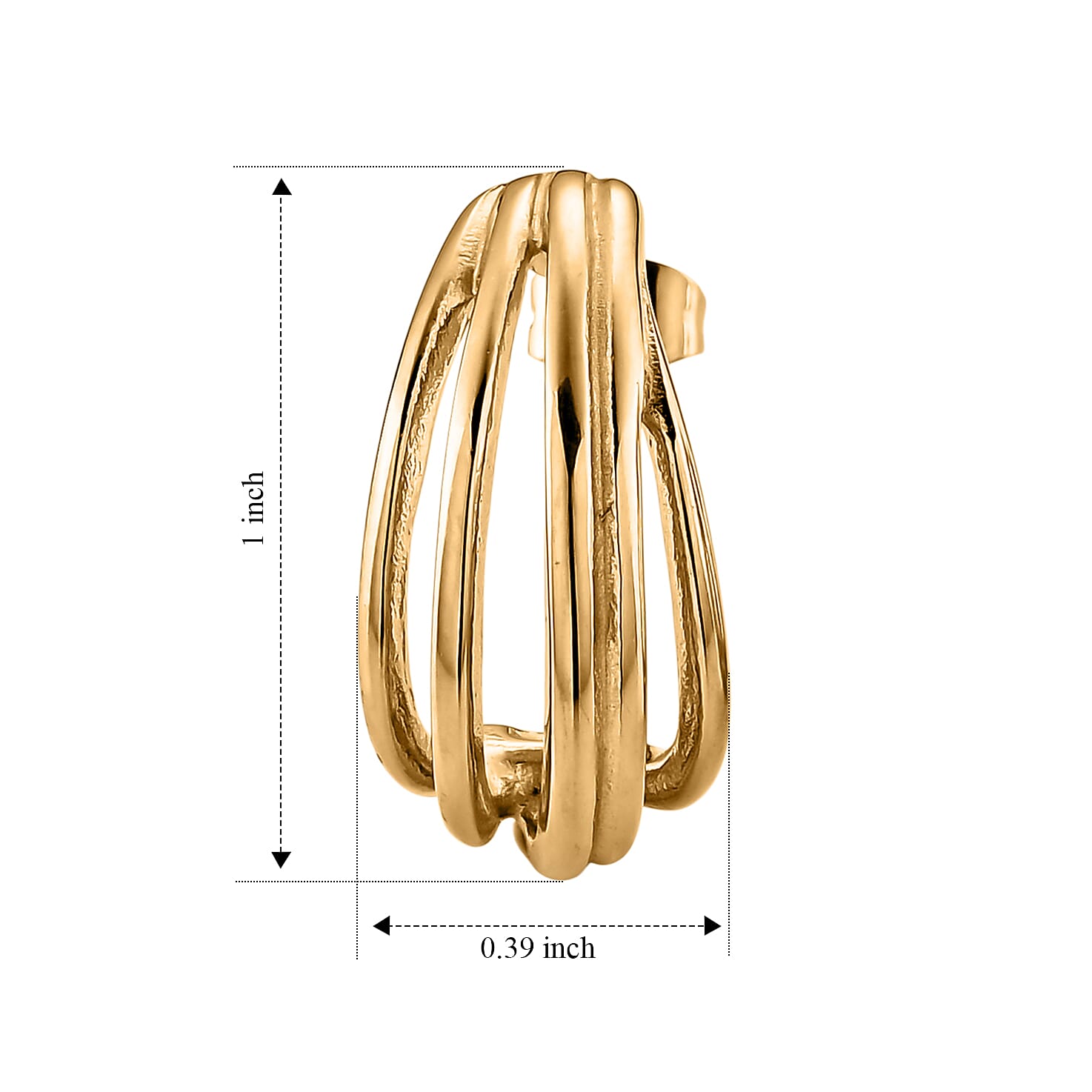 Multi Strand Earrings in ION Plated YG Stainless Steel