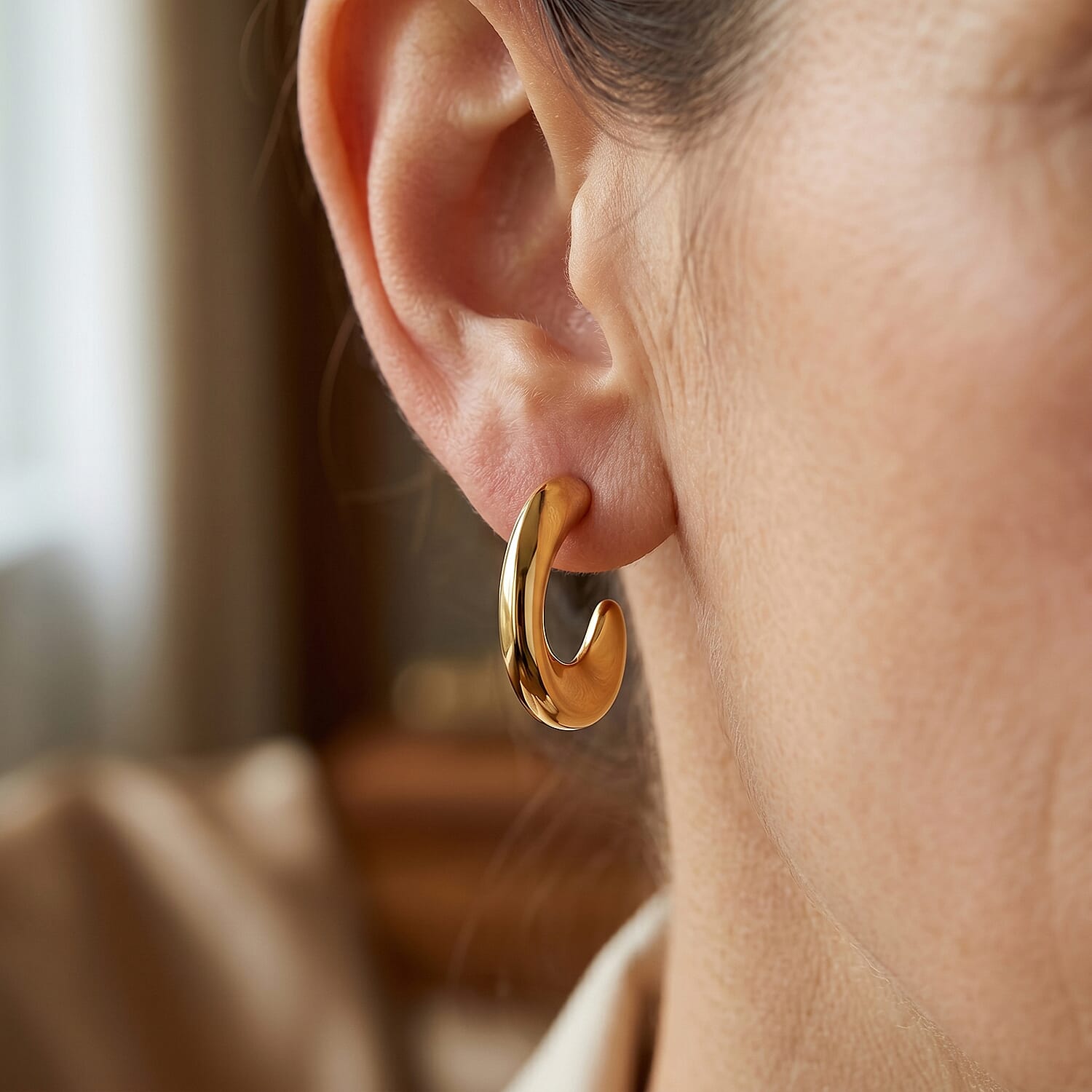Slim Drop Earrings in ION Plated YG Stainless Steel