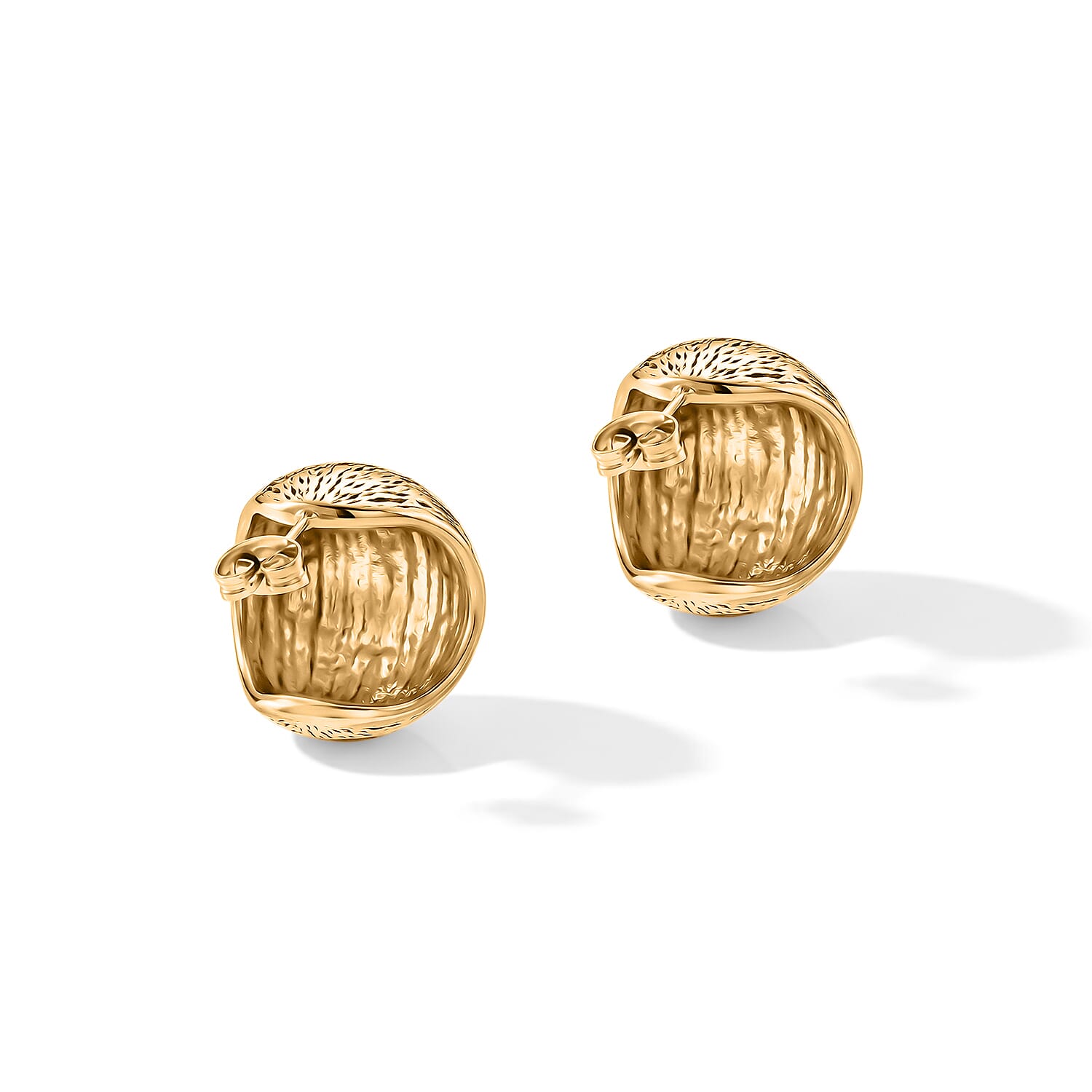 Textured Dome Earrings in ION Plated YG Stainless Steel