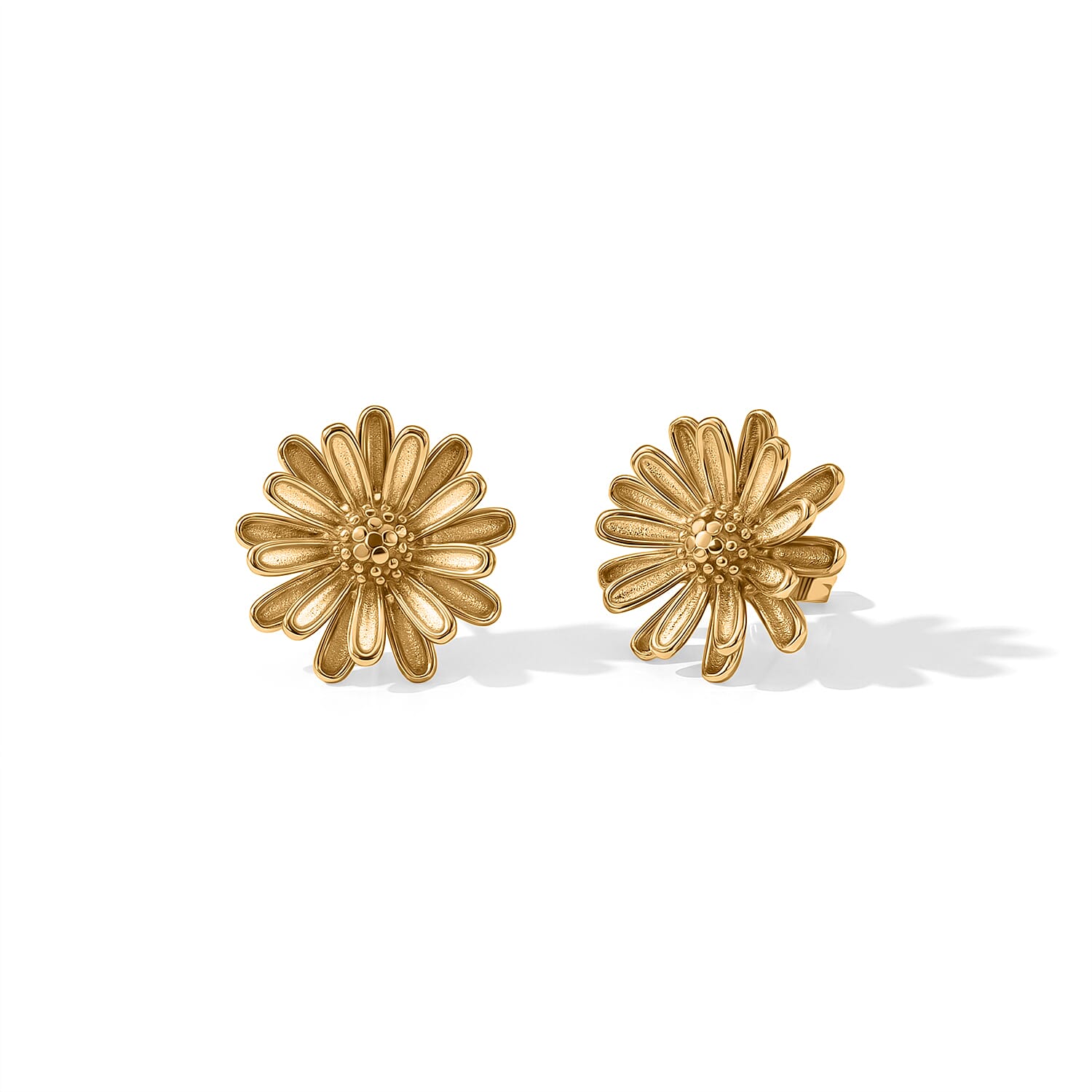 Flower Earrings in ION Plated YG Stainless Steel