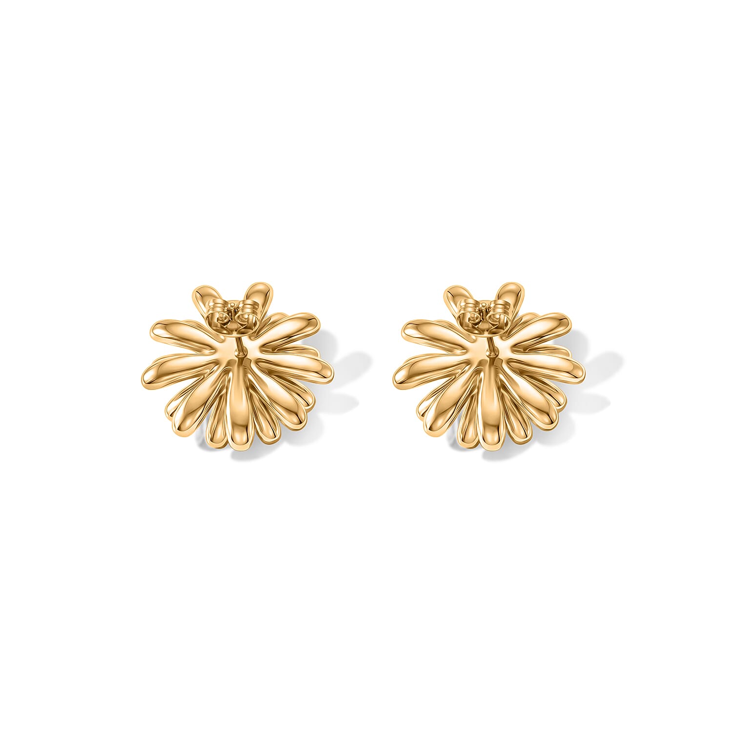 Flower Earrings in ION Plated YG Stainless Steel