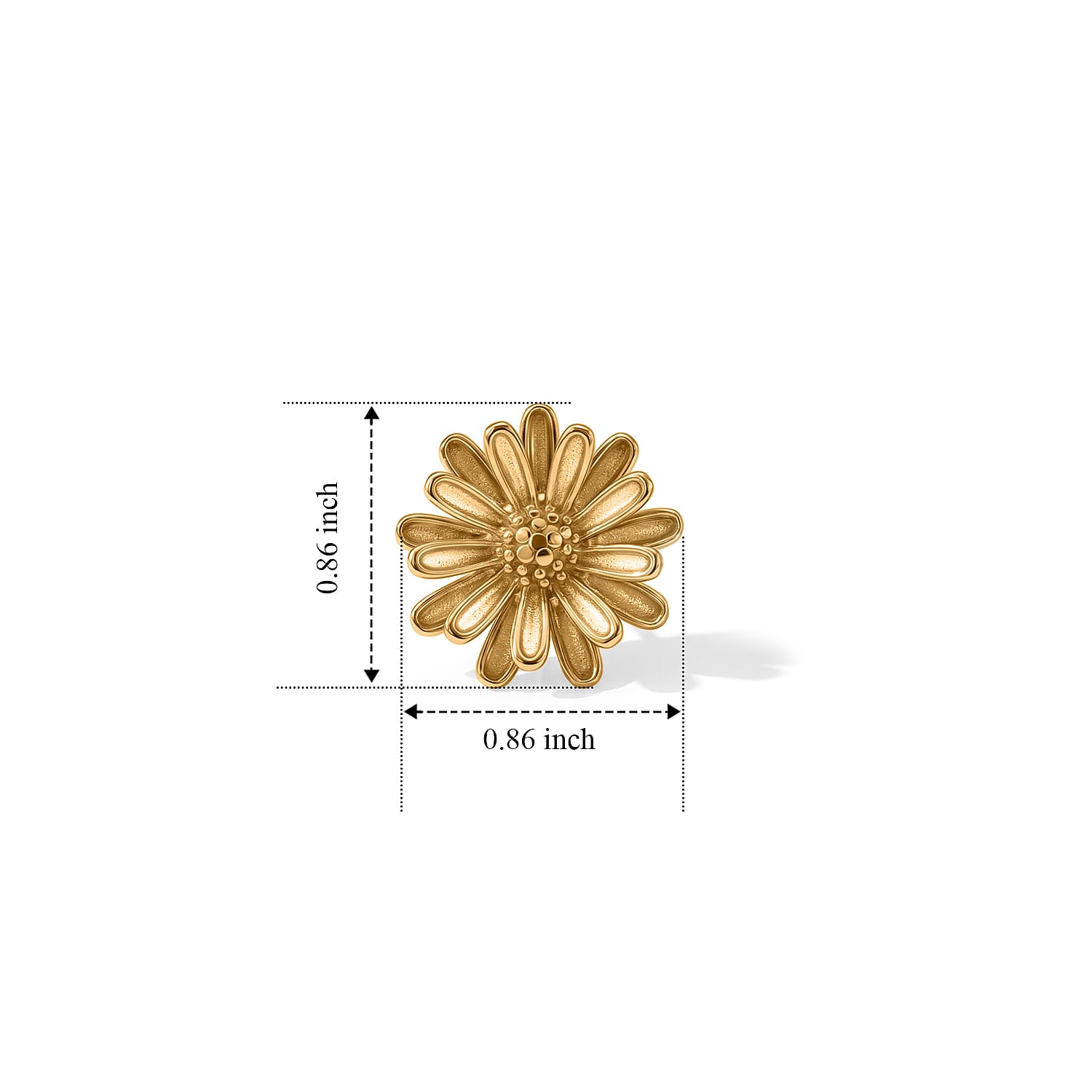 Flower Earrings in ION Plated YG Stainless Steel