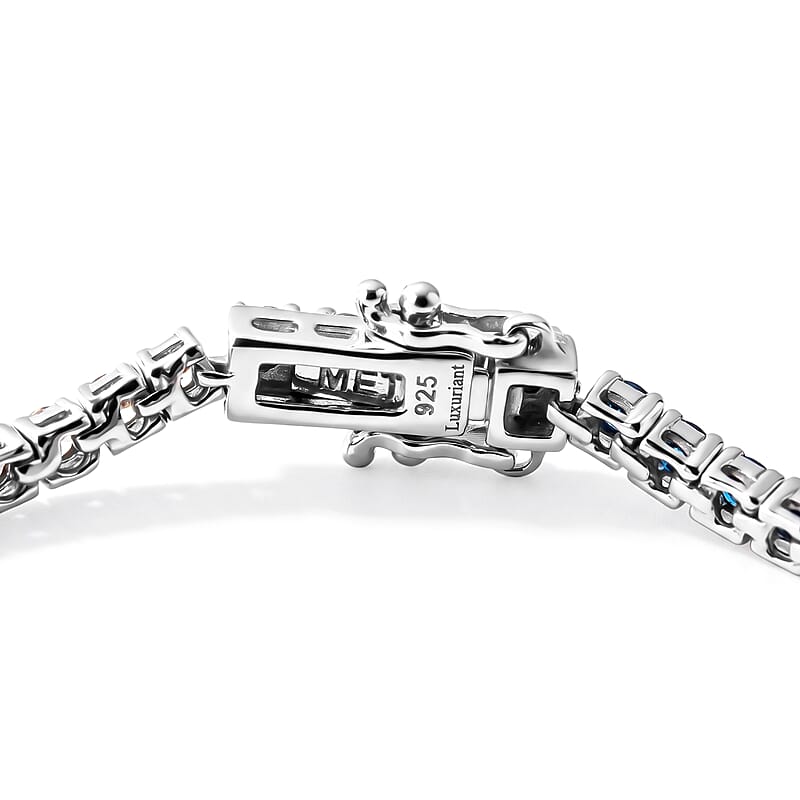 Luxuriant Lab Grown Multi Diamond (IR) SI 4.00 ctw Rainbow Rhythm Bracelet in Rhodium Over Sterling Silver (6.50 In)