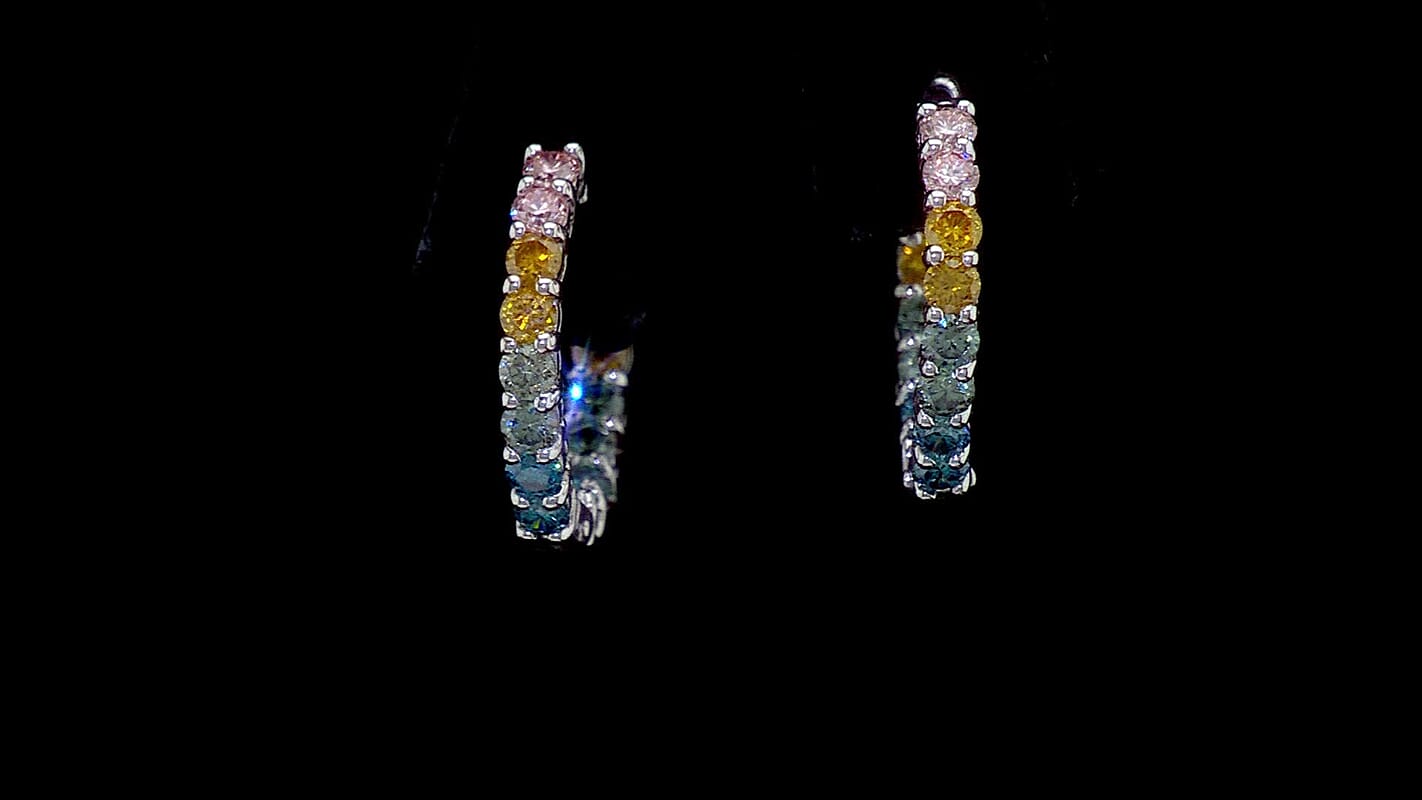 Luxuriant Lab Grown Multi Diamond (IR) (SI) Hoop Earrings in Rhodium Over Sterling Silver 2.00 ctw