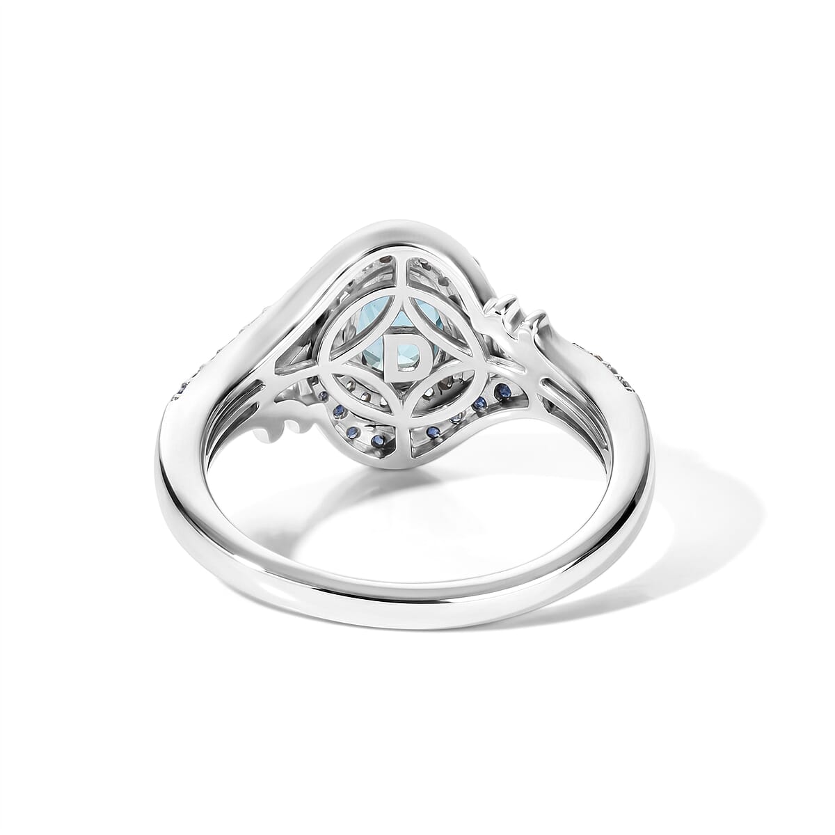 D'Joy Premium Betroka Blue Apatite and Multi Gemstone 1.50 ctw Ocean Wave Ring in Rhodium Over Sterling Silver (Size 10.0) image number 4