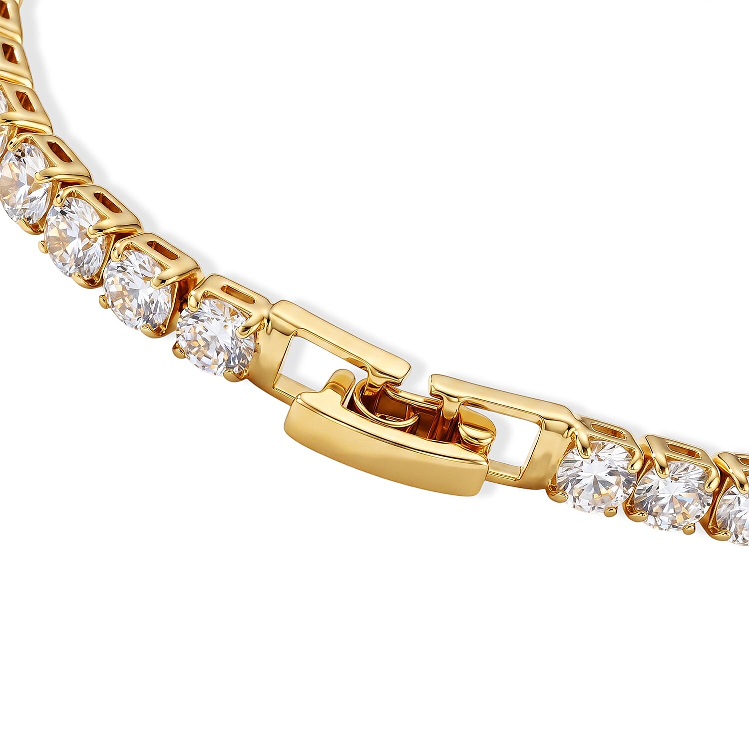 Simulated Diamond Tennis Bracelet with Butterfly Charms in Goldtone (7.00 In)