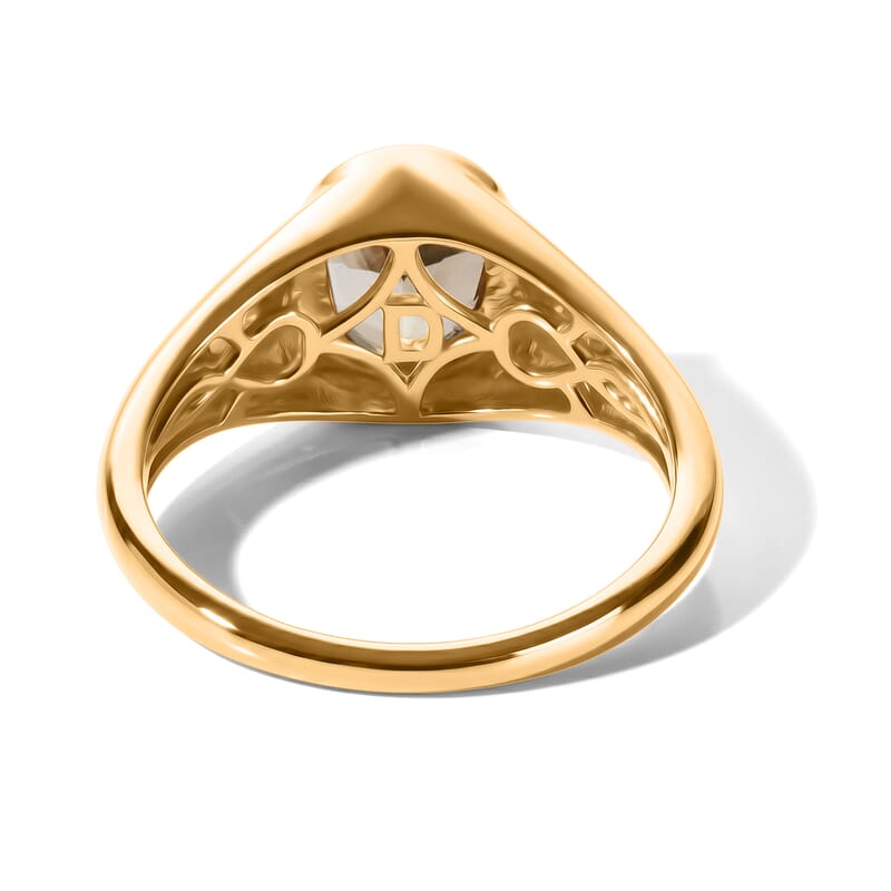 Doorbuster D'Joy AAA Turkizite and Moissanite 1.60 ctw Golden Dynesty Ring in 18K Vermeil Yellow Gold Over Sterling Silver (Size 6.0)