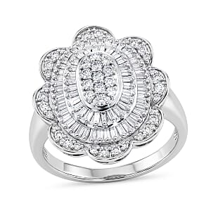 D'Joy Diamond 1.00 ctw Ring in Rhodium Over Sterling Silver (Size 8.0)