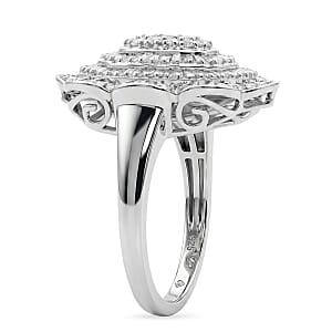D'Joy Diamond 1.00 ctw Ring in Rhodium Over Sterling Silver (Size 8.0)