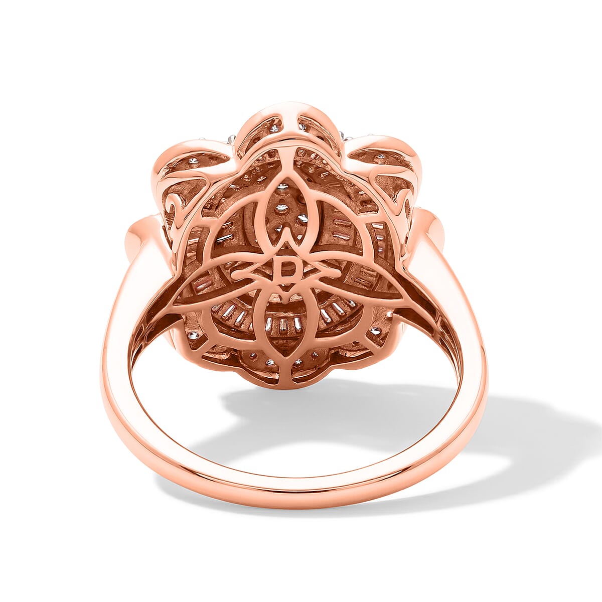 D'Joy Natural Champagne Diamond 1.00 ctw Ring in 18K Vermeil Rose Gold Over Sterling Silver (Size 8.0) image number 4