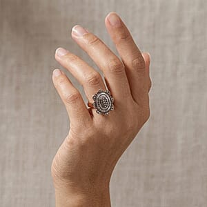 D'Joy Natural Champagne Diamond 1.00 ctw Ring in 18K Vermeil Rose Gold Over Sterling Silver (Size 9.0)
