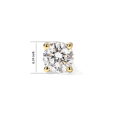 IGI Certified Luxuriant Lab Grown Diamond E-F VS 1.00 ctw Stud Earrings in 18K Vermeil Yellow Gold Over Sterling Silver