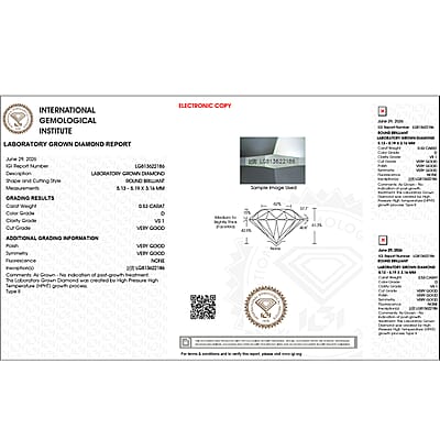 IGI Certified Luxuriant Lab Grown Diamond E-F VS 1.00 ctw Stud Earrings in 18K Vermeil Yellow Gold Over Sterling Silver