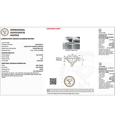 IGI Certified Luxuriant Lab Grown Diamond E-F VS 1.00 ctw Stud Earrings in 18K Vermeil Yellow Gold Over Sterling Silver