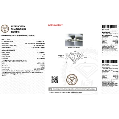 IGI Certified Luxuriant Lab Grown Diamond E-F VS 1.00 ctw Stud Earrings in Rhodium Over Sterling Silver