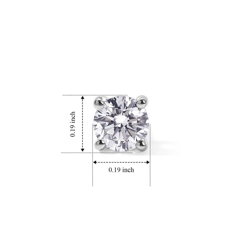 IGI Certified Luxuriant Lab Grown Diamond E-F VS 1.00 ctw Stud Earrings in Rhodium Over Sterling Silver