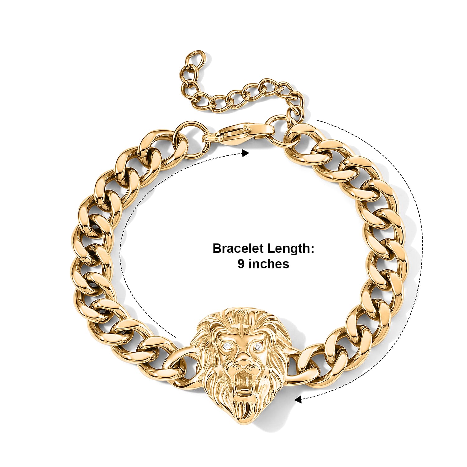 White Crystal  Fancy Bracelet (Size - 9) Pure White Stainless Steel