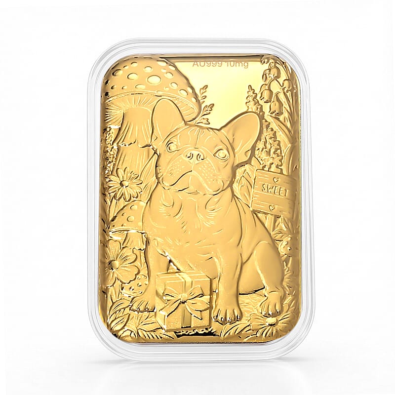 24K Gold French Bulldog Emboss Sheet (31x45.5mm) 10mg