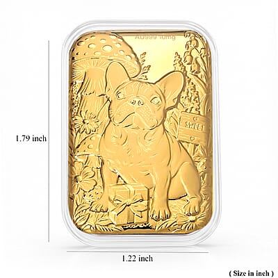 24K Gold French Bulldog Emboss Sheet (31x45.5mm) 10mg
