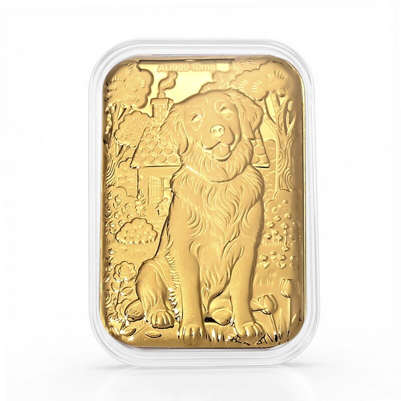Prime Day Deal 24K Gold Golden Retriever Emboss Sheet (31x45.5mm) 10mg