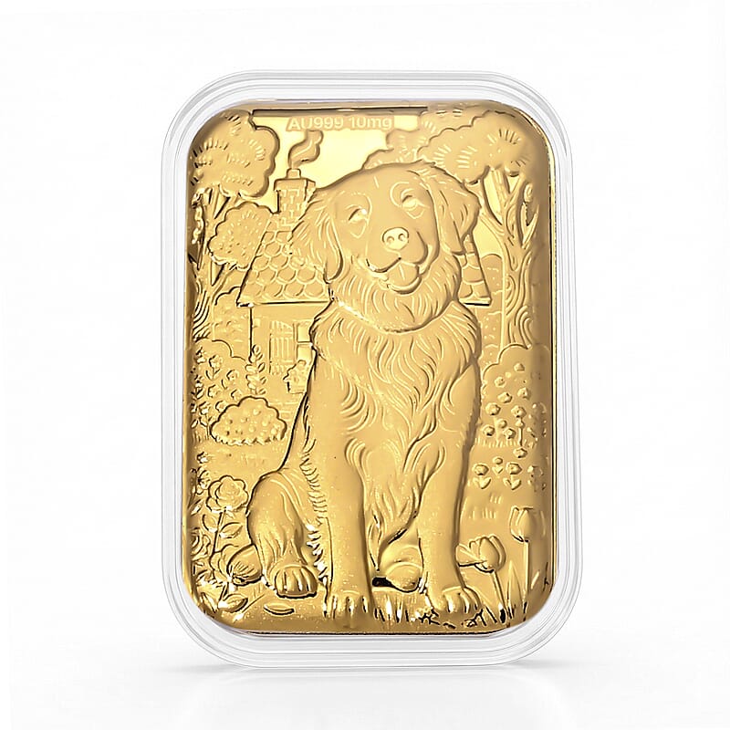 24K Gold Golden Retriever Emboss Sheet (31x45.5mm) 10mg