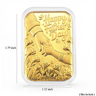 24K Gold Happy Father's Day Embossed Sheet (31x45.5mm) 10mg