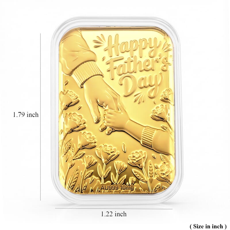 24K Gold Happy Father's Day Embossed Sheet (31x45.5mm) 10mg