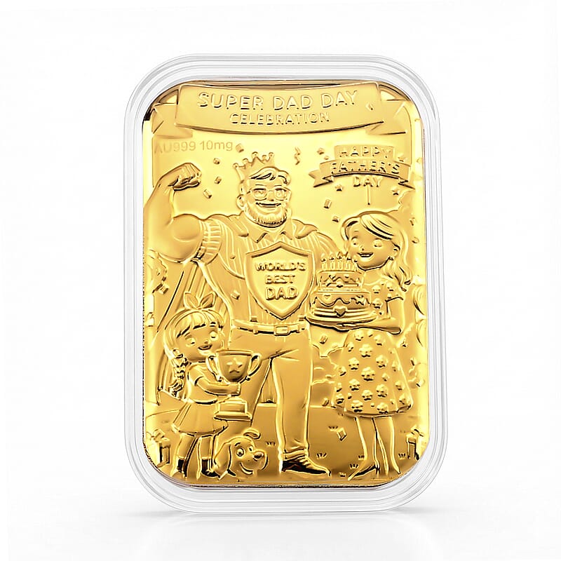 24K Gold Super Dad Day Celebration Embossed Sheet (31x45.5mm) 10mg