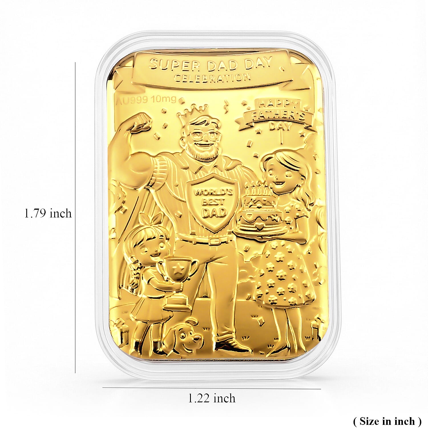 24K Gold Super Dad Day Celebration Embossed Sheet (31x45.5mm) 10mg