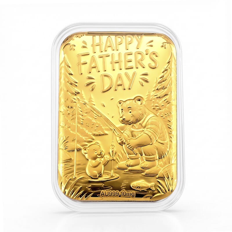24K Gold Happy Father's Day Embossed Sheet (31x45.5mm) 10mg