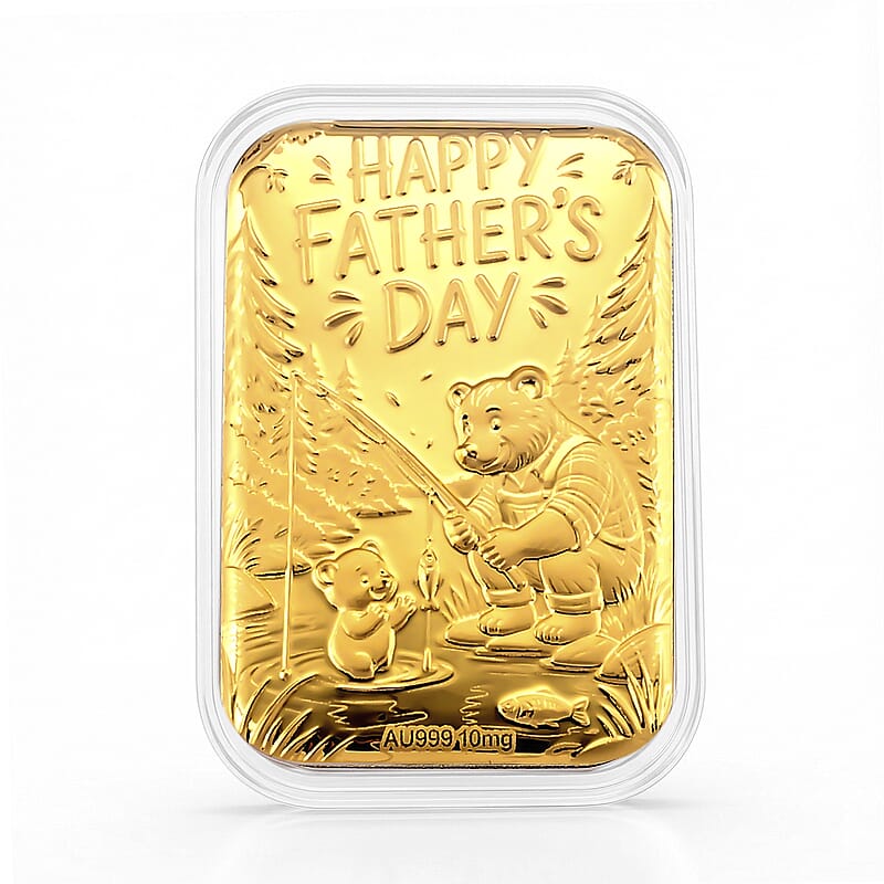 24K Gold Happy Father's Day Embossed Sheet (31x45.5mm) 10mg