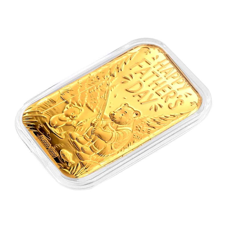 24K Gold Happy Father's Day Embossed Sheet (31x45.5mm) 10mg