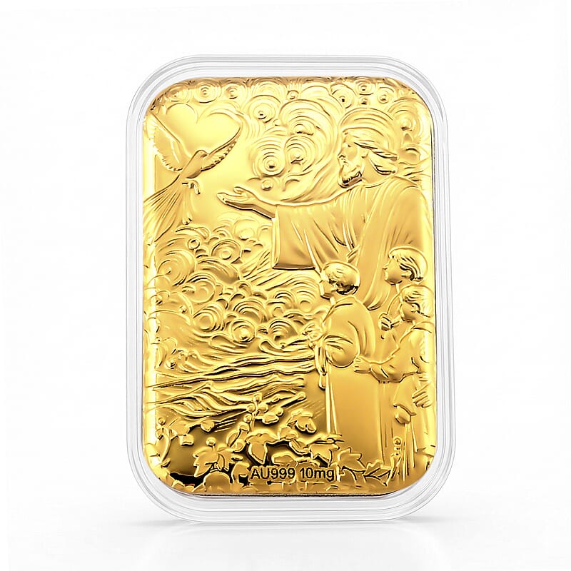 24K Gold Jesus Christ Standing with Outstretched Arms Embossed Sheet (31x45.5mm) 10mg